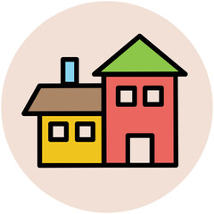 A scalable flat icon of building 