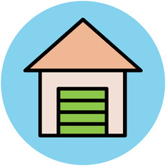A scalable flat icon of building 