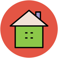 A scalable flat icon of building 
