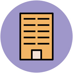 A scalable flat icon of building 