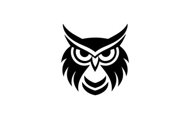 owl shape isolated illustration with black and white style for template.