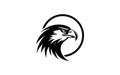 head of eagle shape isolated illustration with black and white style for template.