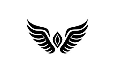 Wing shape isolated illustration with black and white style for template.