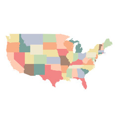 Colorful USA map seperate by states