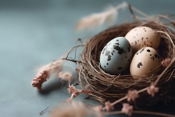 a Few Decorated Easter Eggs in a Bird Nest