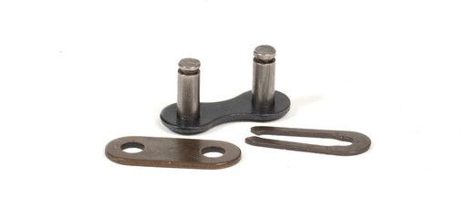 Part of bike chain isolated on white