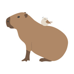 capybara single 32 on a white background, vector illustration.