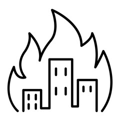 Building burning icon