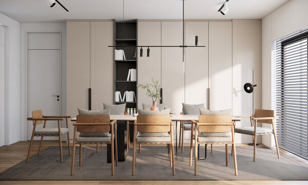3d rendering of living room ideas, modern scandinavian apartment interior design.