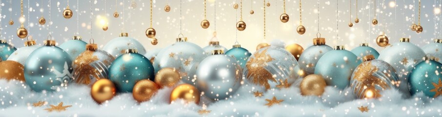  Christmas decor background with place for text, Bright color, ultra realistic  Merry Christmas and Happy Holidays greeting card, frame, banner. New Year. Winter xmas holiday theme. Generative AI