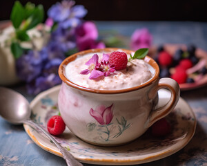 Italian Desserts: Floral Zabaione Made with Generative AI