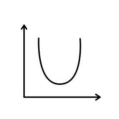 Parabola graph icon. Vector. Illustration.
