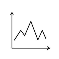 Line graph icon. Business chart.