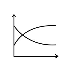 Curve graph icon. Vector. Illustration.