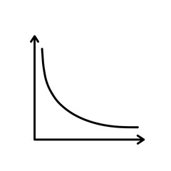 Down curve graph icon