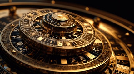 Casino Roulette, Casino roulette in black and gold style.