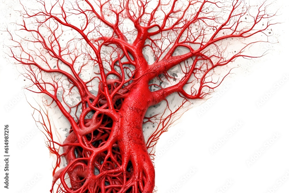 Poster vascular heart isolated on white background. generated by ai.