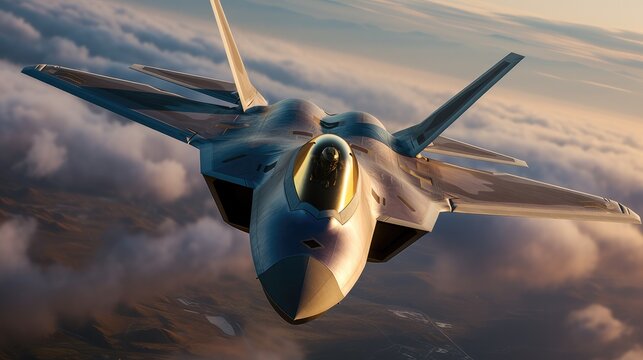 military jet fighter aircraft armed with missiles in flight, Warfare concept.