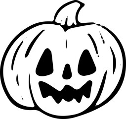 doodle halloween elements ghost demon skull illustration