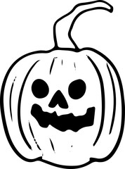 doodle halloween elements ghost demon skull illustration