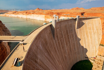 Glen Canyon Dam and reservoir in Southern Utah.