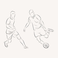 People Football player line art illustration