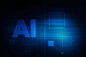 2d illustration Artificial Intelligence (AI) concept