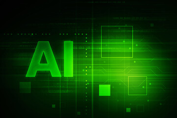 2d illustration Artificial Intelligence (AI) concept