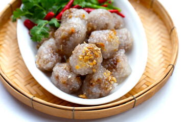 Tapioca balls with pork filling