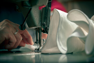 Details of the working tailor; Concept of tradition handmade