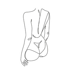 Woman Body Line Art Drawing. Abstract Woman Back One Line Illustration, good for Wall Art Decor, Posters, Prints. Abstract Female Figure Minimalist Modern Drawing. Vector EPS 10 