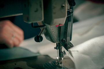 Details of the working tailor; Concept of tradition handmade