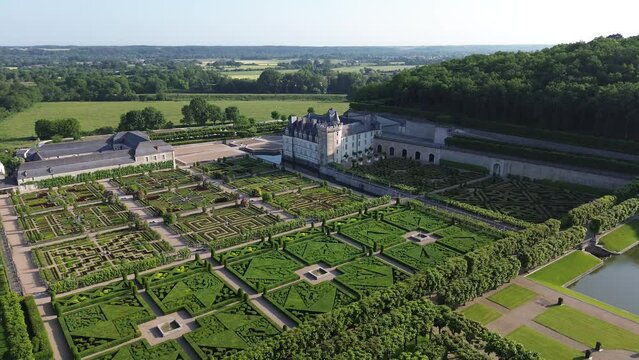 Drone video chateau Villandry France	