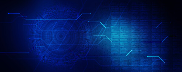 2d illustration Abstract futuristic electronic circuit technology background