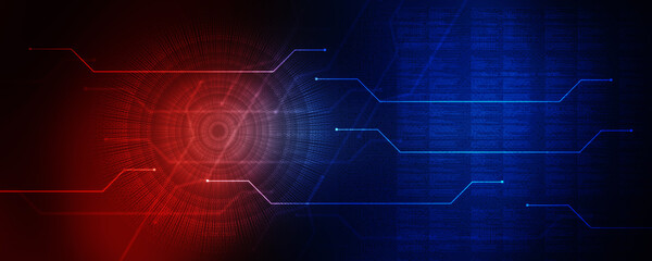 2d illustration Abstract futuristic electronic circuit technology background