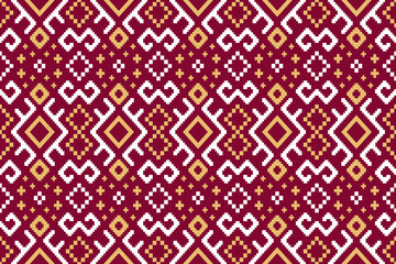 Pink Cross stitch colorful geometric traditional ethnic pattern Ikat seamless pattern border abstract design for fabric print cloth dress carpet curtains and sarong Aztec African Indian Indonesian 