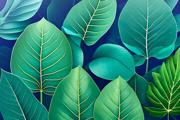 tropical leaves,foliage plant in blue color with space background