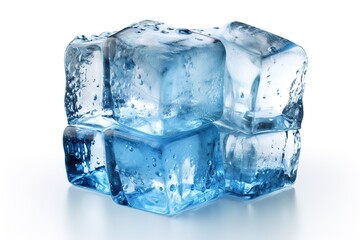 Obraz premium ice cubes isolated on white background. Generated by AI.