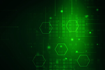 2d illustration Abstract futuristic electronic circuit technology background