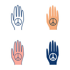 Obraz premium Hand with peace sign icon set