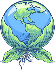 Earth Day Hand Drawn Illustration