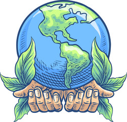Earth Day Hand Drawn Illustration