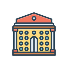 Color illustration icon for museums 