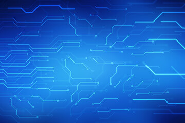 2d illustration Abstract futuristic electronic circuit technology background
