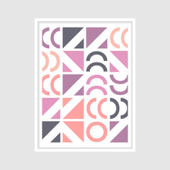 geometric bauhaus design colorful with frame wall decoration illustration vector design