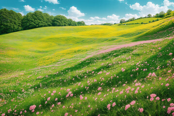 Fototapeta na wymiar flower, field, flowers, garden, grass, landscape