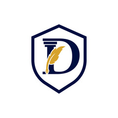 'D' letter law firm logo design.
