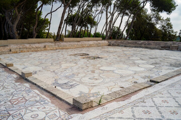 An Ancient Mosaic Floor in Caesarea, Israel