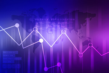 2d rendering Stock market online business concept. business Graph 