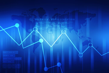 2d rendering Stock market online business concept. business Graph 
